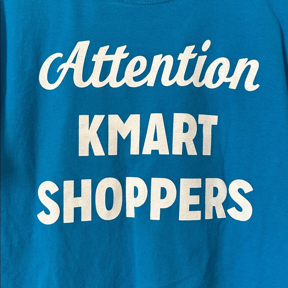 Attention Kmart Shoppers Blue Graphic Tee - Picture 2 of 4